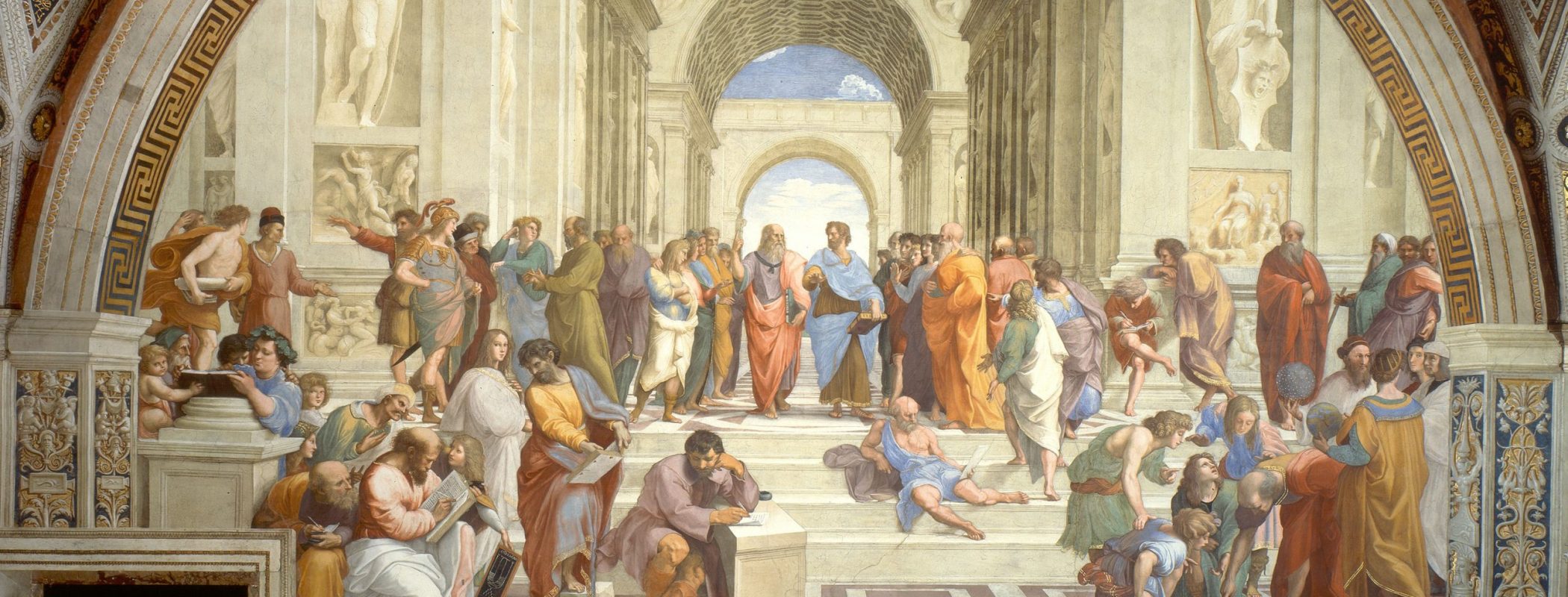Figure 10:10. Raphael Sanzio da Urbino, The School of Athens, 1509–1511, fresco, 550 x 770 cm, Stanza della Segnatura, The Vatican, Vatican City, Italy.