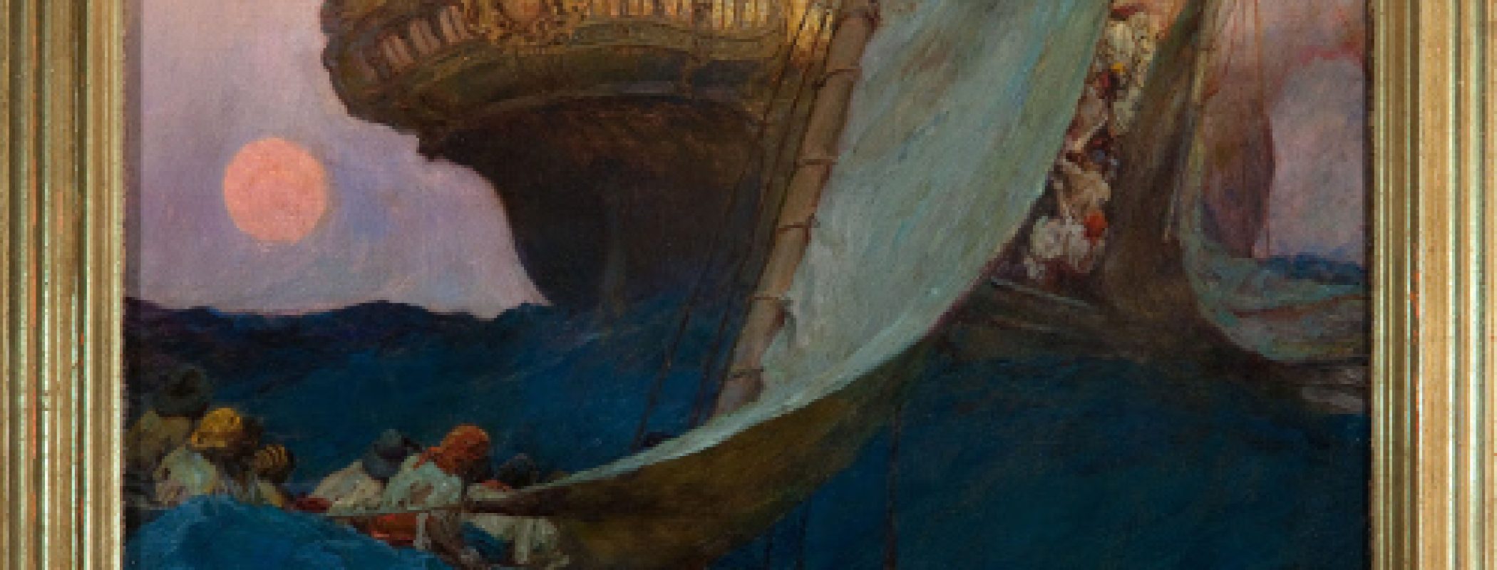 Figure 12:1. Howard Pyle, An Attack on a Galleon, 1905, used in Howard Pyle’s Book of Pirates: Fiction, Fact & Fancy Concerning the Buccaneers & Marooners of the Spanish Main, oil on canvas, 74.9 x 49.5 cm., Delaware Art Museum, Wilmington, Delaware, U.S.A.