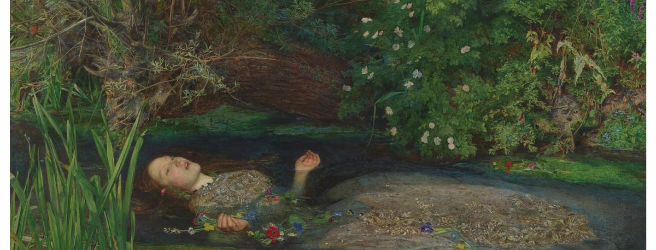 Figure 12:10. John Everett Millais, Ophelia, ca. 1851, oil on canvas, 76.2 x 118.8 cm, Tate Britain, London, England.