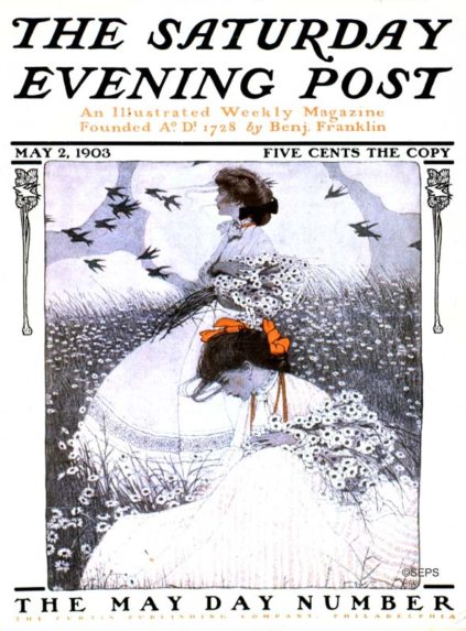 Figure 12:3. Ethel Franklin Betts, The May Day Number, 1903, cover art for The Saturday Evening Post, May 2, 1903. (Wikimedia Commons).