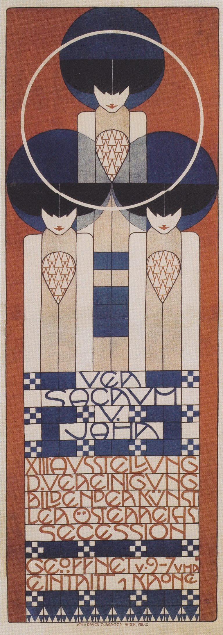 Figure 12:5. Koloman Moser, Poster for the XIII Secessionist Exhibition, 1902, colour lithograph, 183.5 x 63.3 cm., Wikimedia Commons.