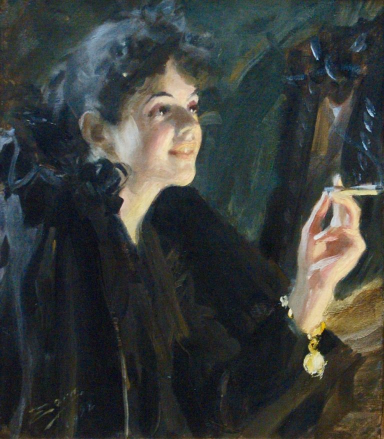Figure 8:1. Anders Zorn, Girl with a Cigarette, 1892, oil on canvas, 52.7 x 46.2 cm, Légion de Honor, San Francisco; (previously Robert W. de Forest New York family collection) USA.