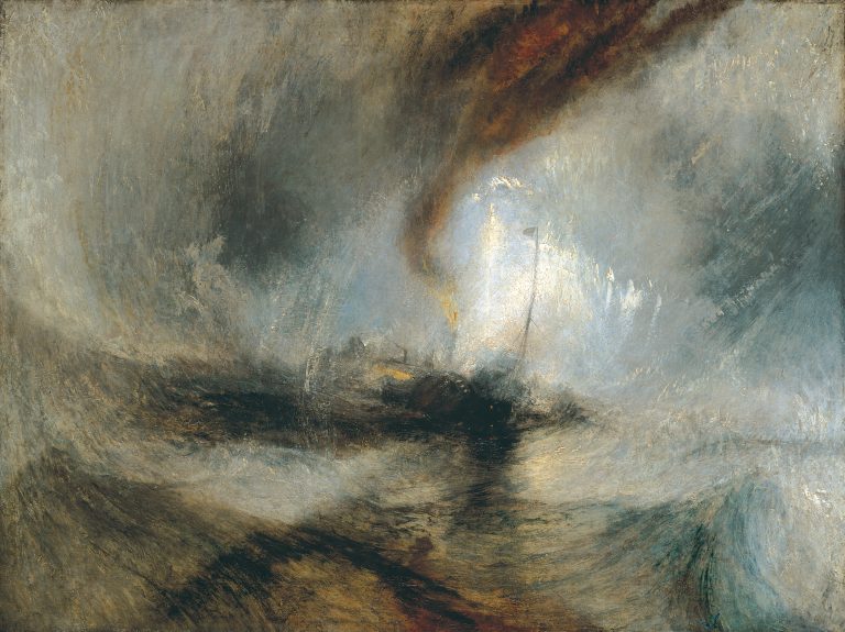 Figure 8:8. J. M. W. Turner, RA, Snowstorm – Steamboat off a Harbour’s Mouth (Making Signals in Shallow Water, and taking the Lead), c. 1842, oil on canvas, 91 x 122 cm, Tate Britain, London.